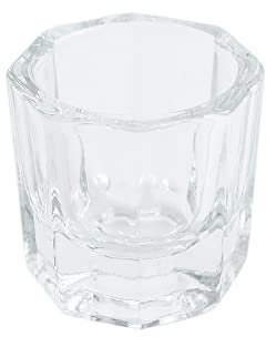 Nail Dappen - Vasos de cristal transparente para monómero de uñas, plato líquido acrílico para uñas acrílicas