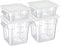 4 Pcs Food Storage Containers with Lids 2 and 4 liter Clear Plastic Commercial Container Set with Scales Handles for Home Restaurant Fridge Freezer Kitchen Brining Food, Proof Dough, Marinating Meat