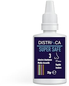 Super Safe 3 – Colla istantanea trasparente 20g, media viscosità, senza odore né pittogrammi, incollaggio rapido per plastica, metallo e ceramica