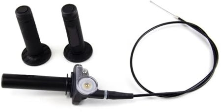 22mm Universal Motorcycle Grips Pcx Throttle Twist Handlebar with Cable Fit For Honda Exc Tmax 530 Fit For Yamaha Mt 07 Fit For NIBBI Pit Bike(Black)