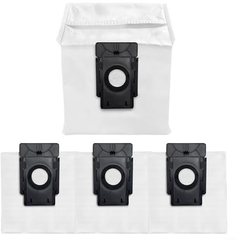 Emiif Lot de 4/10 sacs à poussière pour aspirateur robot MEDION X50 SW MD 2004, tissus non tissés, grande capacité de filtration de la poussière (lot de 4)
