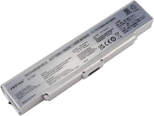 FESTAS 11,1 V 5200 mAh/58 Wh 6 celdas VGP-BPS9 VGP-BPS9A Batería compatible con Sony Vaio VGN-AR VGN-CR Series VGP-BPS9B VGP-BPS9S VGP-BPS10 VGP-BPS9/B VGP-BPS9A/B Ordenador portátil