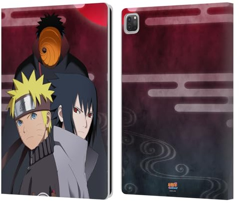 Head Case Designs Offizielle Naruto Shippuden Obito Naruto Sasuke Schluessel Kunst Leder-Wallet-Hülle Kompatibel mit Apple iPad Pro 12.9 2020/2021/2022