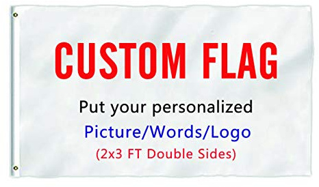 HUKQWX Drapeau/Bannière Personnalisé Photo - Drapeau Personnalisée Impression,Créez votre propre drapeau avec logo/photo/texte pour extérieur,football,jardin,cour/double face/2X3 FT