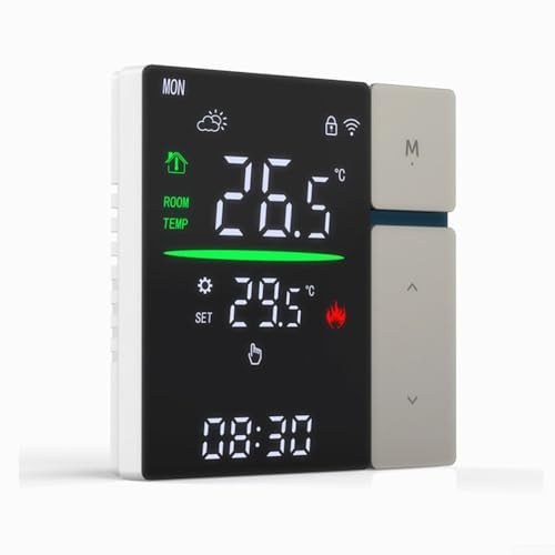For Tuya 316A WiFi Smart Thermostat with Voice Platform Support for Alexa and Assistant, Remote Control for Electric Floor Heating and Gas Boilers (Gray 16A-WIFI)