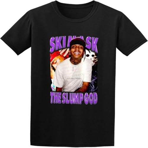 Men's Ski Mask The Slump God Hip Hop Rap Cotton T Shirt Black 3XL