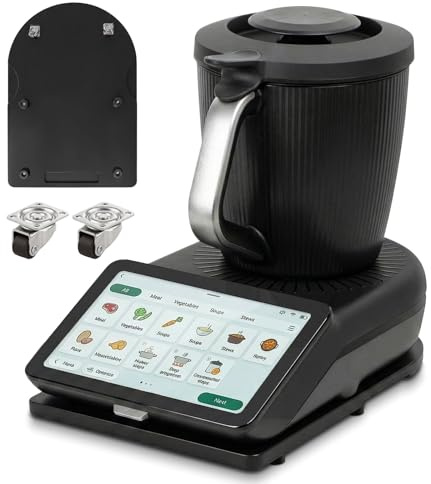 Ecofocet Tavola scorrevole per Bimby TM7, Tavola per Bimby con Rotelle | Base scorrevole per Thermomix TM7, con ruote e piedini in gomma antiscivolo, Accessori TM7 di alta qualità