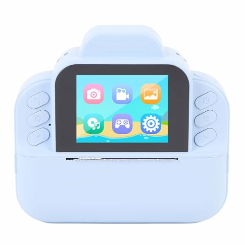 Sxhlseller Cámara de Impresión Instantánea para Niños con Pantalla HD de 2,4 Pulgadas, Fotografía de 48 MP, Vídeo 1080P, Zoom Digital 6X, Filtros y Juegos, Incluye 3 Rollos de Papel de Impresión,