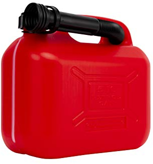 Motorkit Bidón/Garrafa Plástico Gasolina/Diesel 5L homologado, con franja de medición de fácil lectura, incluye embudo