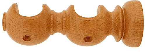 RIEL CHYC 5430764 Soporte Madera Liso Abierto Doble 20x118 mm. Teca, Multicolor, X-Large