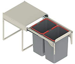 REJS RECYCLE BIN PULL OUT KITCHEN WASTE BIN W:450mm-2x20L(JC606M-2)