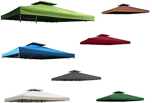 Ersatzdach 360g/m² Dach EXTRA STARK PVC Beschichtung Pavillondach 100% Wasserdicht Pavillon 3x3m (Bordeaux)