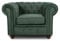 Sessel Chesterfield Asti - Couch, Couchgarnitur, Couchsessel, Loungesessel, Stühl, Holzfüße - Glamour Design (Grün (Capri 74))