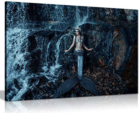 Real Mermaid Fish Ocean Fantasy Canvas Wall Art Picture Print (36x24)