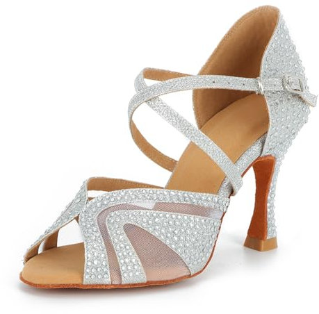 Syrads Scarpe da Ballo Latino Salsa Donna Scarpe da Ballo da Sala Tango Valzer Kizomba Bachata Danze al Coperto 1050