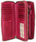 Hochwertige XXL Vintage Leder Damen Geldbörse Portemonnaie langes Portmonee Geldbeutel Organizer aus weichem Leder mit extra vielen Fächern inkl. RFID in pink - 20x11x3,5cm (B x H x T)