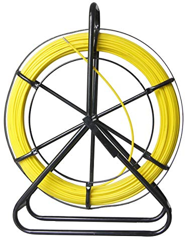 KATSU Fibra de Vidrio Rodder 6x80M con Soporte de Acero y Freno, Herramienta de Instalación de Cable Eléctrico de Fibra de Vidrio, Cable Tubería de Electricista Enhebrador de Cinta de Pescar