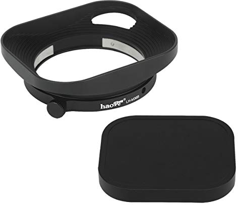 Haoge LH-M36B Metall Aushöhlen Sonnenblende Gegenlichtblende mit Kappe für Leica Leitz Summicron 35mm f2, Summicron M 35mm f/2, Summicron-M 35mm f2 ASPH und Elmarit-M 28mm f2.8 ASPH Objektiv Schwarz