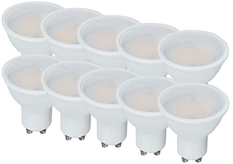 LEDLUX 10 stycken GU10 LED-lampor, 10 W, 1 000 lumen, 110° opal diffusor, 5 års garanti (varmvit 3 000 K)