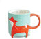 Winkee - Linda taza de zorro de animales | La dulce taza de café y taza de té en grande | XXL taza aprox. 450 ml | Bonita taza de café | Regalo para cumpleaños, escolar, Navidad, San Valentín