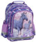 Pferde Fan Rucksack Kinderrucksack für Jungen und Mädchen mit zwei großen Fächern, Fronttasche und seitlichen Getränkenetzen, 38 x 28 x 18 cm, lila/violett