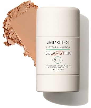 MDSolarSciences Tinted Solar Stick Mineral Sunscreen Stick SPF 40 | Water-Resistant, Broad Spectrum UV Protection | Hydrating Zinc Formula | Reef-Safe, Vegan | Non-Greasy, Sheer Tinted Finish (0.6 Oz)