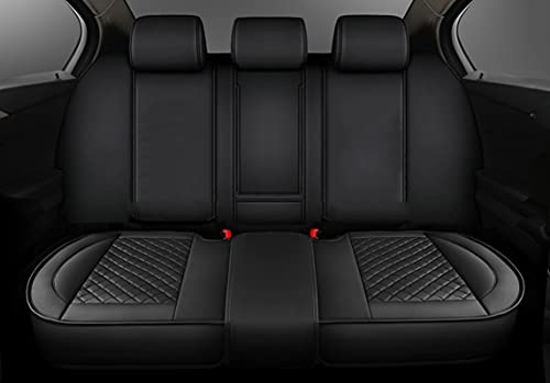2 Stück Autositzabdeckungen, Leinen Boden Sitzkissen Atmungsaktiv Warm im Winter und kühl im Sommer Universal Vordersitzabdeckungen Anti-Rutsch-Boden Sitzschutz Fit für 98% Fahrzeuge (BLACK Back)