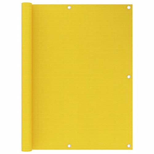 vidaXL Ecran de Balcon Brise-Vue Brise-Vent Store de Jardin Ecran de Protection Ecran d'Intimité Store de Balcon Extérieur Jaune 120x300 cm PEHD