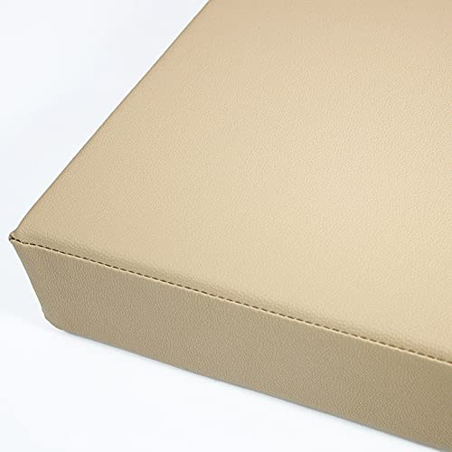 Bankkissen aus PU-Leder mit Reißverschlüssen, wasserabweisend, 5 cm dick, für Esszimmerstuhl, Schuhwechselhocker, Terrasse, Gartenbank (Khaki, 160 x 40 x 5 cm)