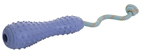 RUFFWEAR Gourdo Hundespielzeug, interaktives Zerrspiel, widerstandsfähiges Naturkautschuk-Wurf-/Fangspielzeug mit Kernmantelseil, Langeweile-Brecher, kausicheres Gerät, Heliotrope Purple, Large