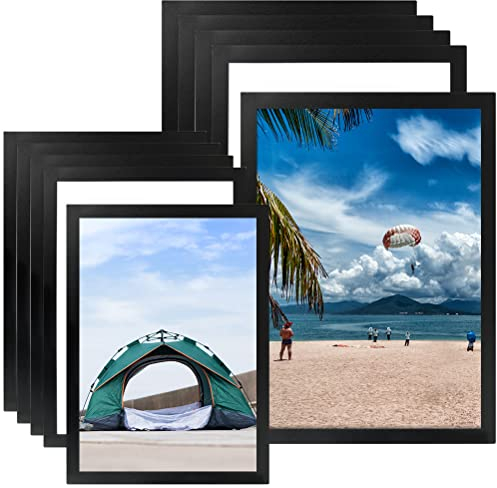 10pcs Cadre Magnétique Auto-adhésif,Cadre d Affichage Pochette Adhésive 5x A3 & 5x A4 Informations Cadre Noir,Affichage Étanche,Couvertures pour Signe,Licence,Murs et Fenêtres,Couverture Magnétique