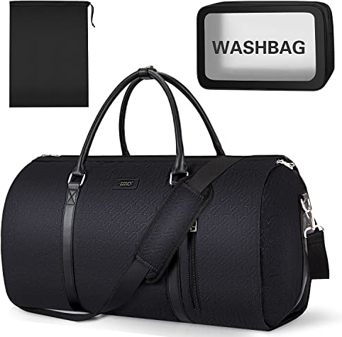Kleidertasche für Reisen, umwandelbare Handgepäcktasche, große Reisetaschen für Frauen, 2-in-1 hängende Koffer, Anzug, Reisetaschen für Damen und Herren, 3-teiliges Set, D-Black Hahnentritt