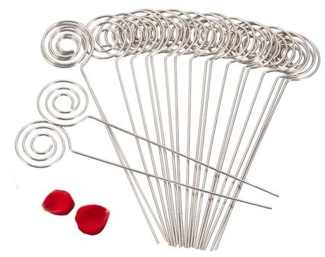 Nikou 50 Pièces Porte Photo, Support de Carte de Visite de Bureau, Mémo Clip en Métal Porte-Cartes de Table Support Photo Papier Porte-Notes Autonome Numéro de Bureau DIY (Forme Ronde)