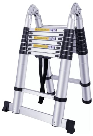 TREPPE Teleskopleiter aus Aluminium, doppelseitig, 5 m (2,5 m + 2,5 m)