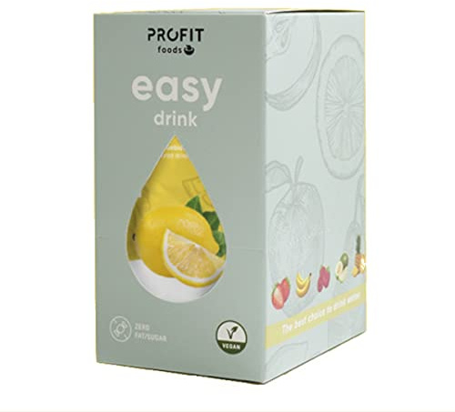 PROFIT - Easy Drink Limón - Bebida instantánea con saborizante natural sin azúcares sabor Limón - Ideal para hidratarte y disfrutar de un refresco bajo en calorías - 15 sobres de 9 gramos