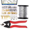 Glarks 267Pcs Heavy Duty Picture Wire Hanging Kit, 164Ft Braided Picture Wire and 8 Cable Cutter with Screws, Assorted Picture Hangers Set for Hanging Photo Frames Mirror Wall Art