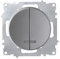 OneKeyElectro : Interrupteur de commande double avec lampe LED à 1 voie, encastré, mat, anti-doigt, indice de protection IP20, 230 V/16 A, sans cadre, gris