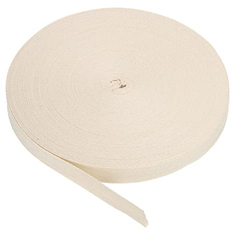 PATIKIL Baumwollband Baumwolle Gurtband 20mm x 45m, Schrägband Baumwoll Nahtband Köperband Saumband Einfassband Stoffband Webband zum Nähen für DIY Basteln Stricken Verpackungen, Beige