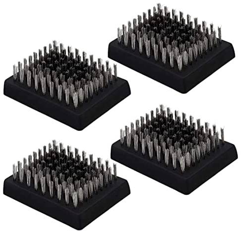 Rachlicy Grillbürste BBQ Pinselkopf Grillbürsten Ersatzköpfe Draht Borstenborstenreinigung Pinselköpfe BBQ Reiniger 4pcs
