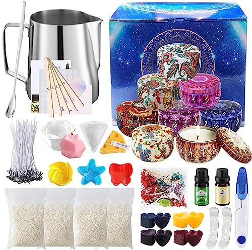 TAVADA Kerzen Selber Machen Set,DIY Duftkerze Geschenke Kerzenherstellung Kit,8 Kerzendosen,DIY Kerzenherstellung Zubehör Set,Kerzenherstellung Set für Kerzenanfänger