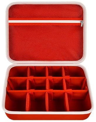 Grapsa Speed Cube Aufbewahrungstasche für mehr als 12 verschiedene Arten, Retro-Gehirn-Teaser, Fidget-Spielzeug, Tragetasche mit Netztasche, passend für Würfelständer/Tutorial (nur Box), Rot