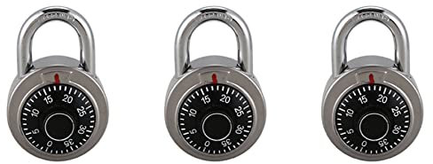 Censous 3X Master Coded Lock 50 mm con lucchetto rotondo a combinazione a quadrante fisso