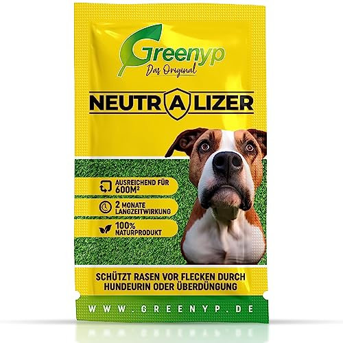 Greenyp Neutralizer - schützt Rasen vor Hundeurin Flecken I Urin neutralisieren dank Effektive Mikroorganismen I 100% organischer Dünger Bodenaktivator für Rasen I 6x Beutel mit 12g für je 600m2
