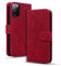 Rosbtib Funda Móvil para Samsung Galaxy S20 FE 4G 5G Cover de Cuero Premium PU con Cierre Magnético y Función de Soporte Flip Cover Mandala en Relieve Samsung Galaxy S20 FE 4G 5G - Rojo