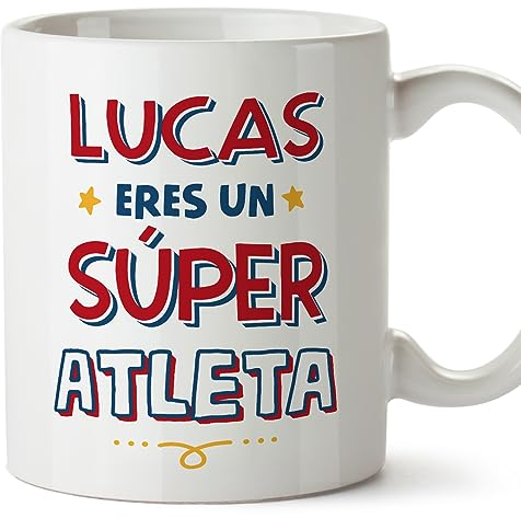 MUGFFINS Tazas Personalizadas para ATLETA hombre - En Español - Eres Súper - 11 oz / 330 ml - Regalo Personalizable original y divertido
