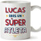 MUGFFINS Tazas Personalizadas para ATLETA hombre - En Español - Eres Súper - 11 oz / 330 ml - Regalo Personalizable original y divertido