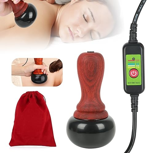 Elektrisches Hot-Stone-Gua Sha-Massagegerät, Gua Sha Scraping mit Natursteinheizung, Fünf-Gang-Temperaturregelung, für Home SPA Entspannung und Schmerzlinderung