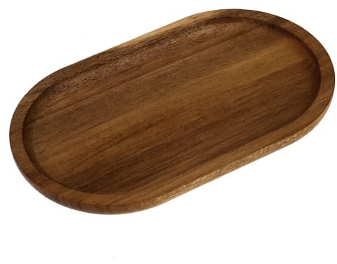 Ovale Charcuterie-Teller, 20 x 11 cm, Holz-Serviertablett, dekoratives Tablett, Naturholz, Servierplatten, kleine ovale Holzplatte, Badezimmer, Theke für Küche, Badezimmer (Akazienholz)