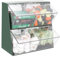 Bokelai Multipurpose Storage Organiser with Lid Coffee Pod Holder Storage Box for Tea Bags Capsules Creamer K Cup Suitable for Various countertops Vintage Green
