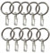 BASIT 10 Stück Gardinenringe Vorhangringe aus Metall mit Kunststoff Gardinenhaken I Gardinen Ringe in Edelstahl Look I Innendurchmesser ca. 25mm C10